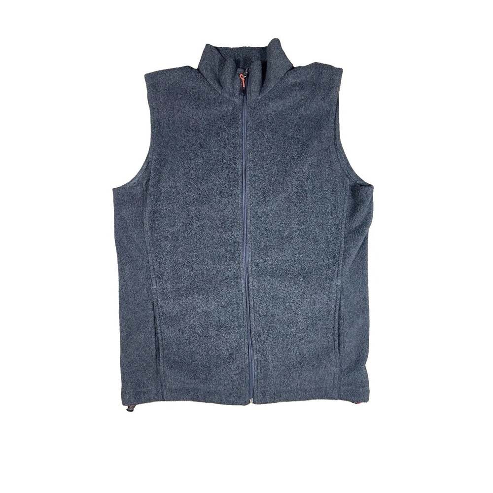 Woolrich Mens Medium Charcoal Gray Fleece Vest Full Zip Outdoor Hiking Casual